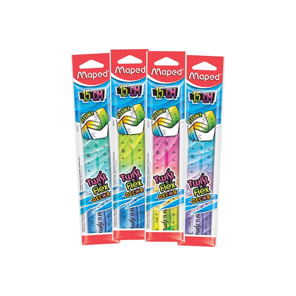 Χάρακας Twist ‘n Flex -DECOR- MAPED 15cm