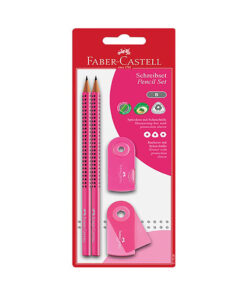 ΣΕΤ ΓΡΑΦΗΣ FABER CASTEL 2 ΜΟΛΥΒΙΑ GRIP ΡΟΖ ΓΟΜΑ ΚΑΙ ΞΥΣΤΡΑ