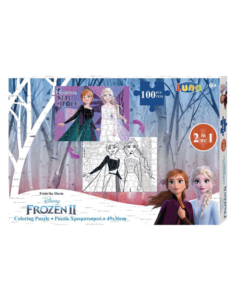 PUZZLE ΧΡΩΜΑΤΙΣΜΟΥ 2 ΟΨΕΩΝ 100ΤΕΜ  FROZEN 2