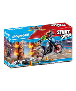 Playmobil Μηχανή Motocross Με Φλεγόμενο Τοίχο (70553)